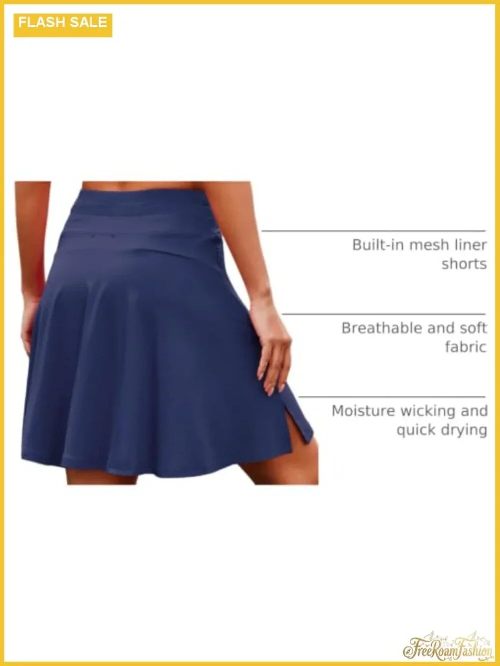 Women's Knee Length Skort with Pockets High Waist Athletic Golf Tennis Skirt